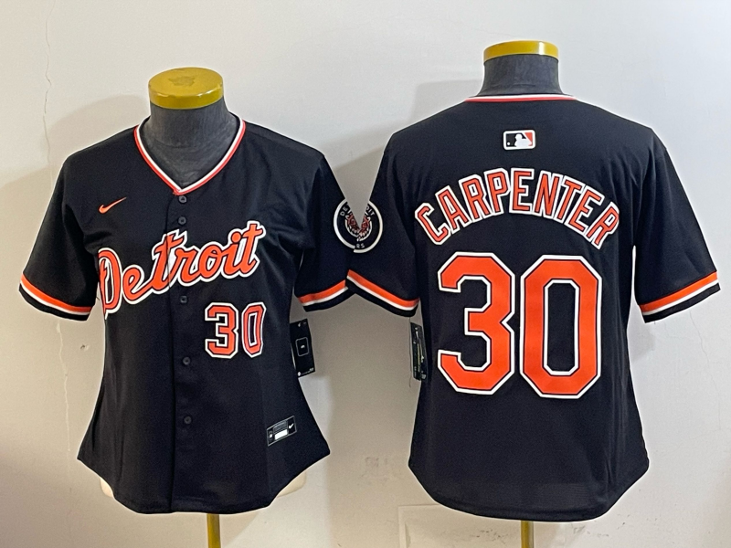 women Detroit Tigers #30 Carpenter black Nike 2026 MLB Jersey 0414003